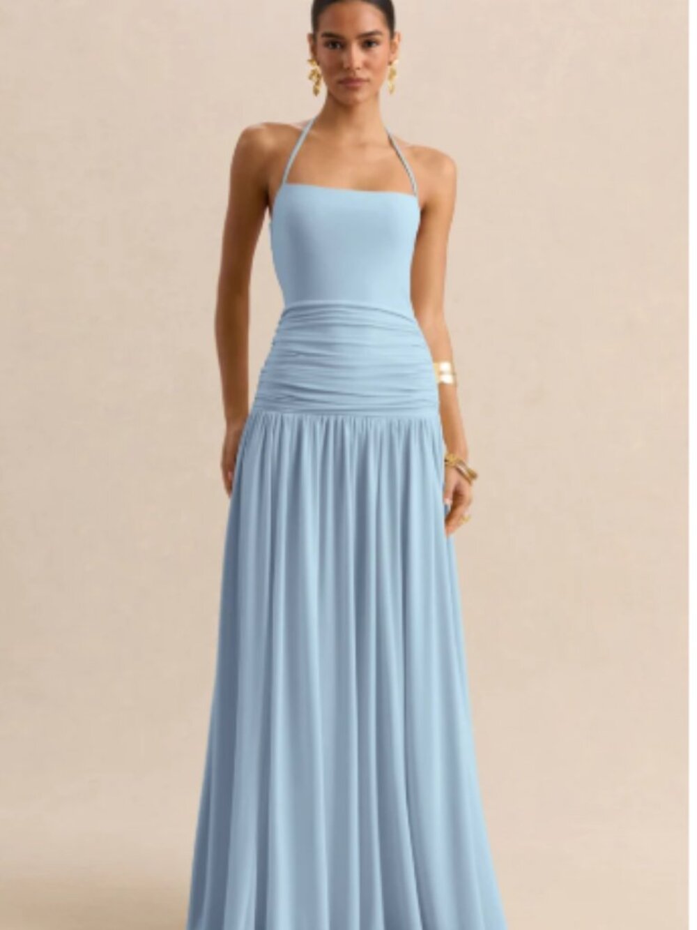 Club L London Nicolette Maxi Dress in Powder Blue 🩵